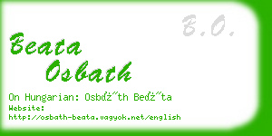 beata osbath business card